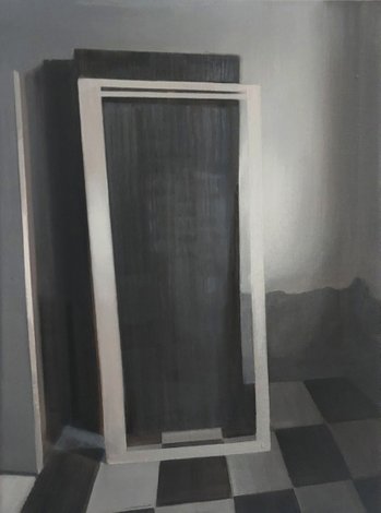 Veerle_Stevens 'Gratis douchedeur', 30 x 40 cm, olieverf op doek