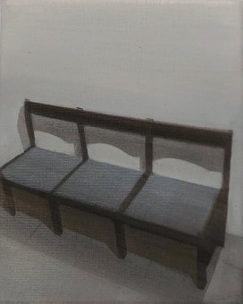Veerle_Stevens 'Gratis drie stoelen', olieverf op doek, 24 x 30 cm